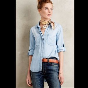 Anthropologie Split-Back Chambray by Cloth & Stone
